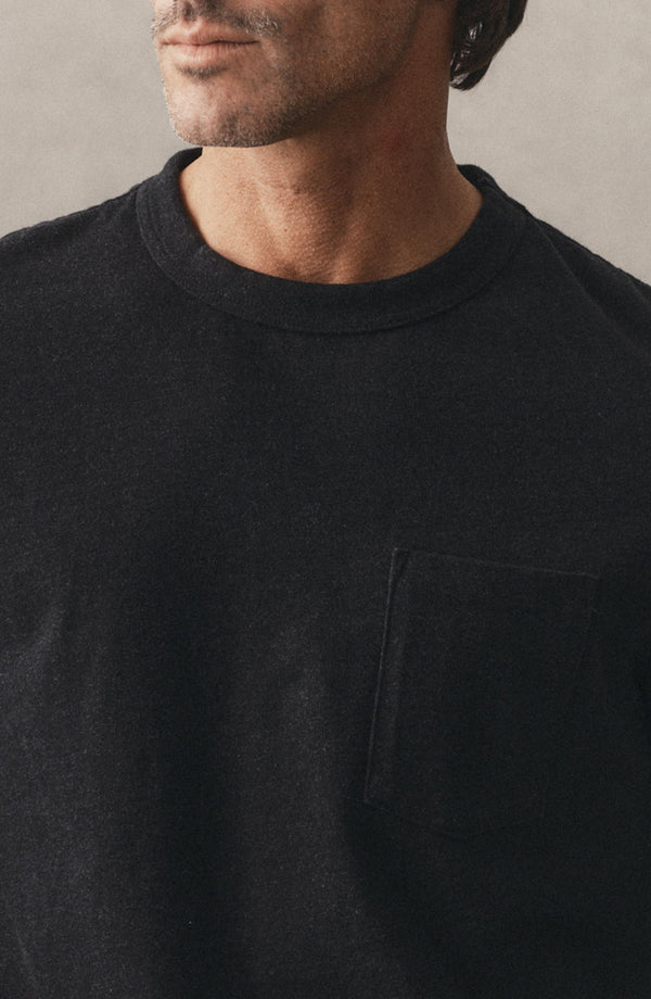 editorial flatlay of The Long Sleeve Shop Tee in Coal Twist