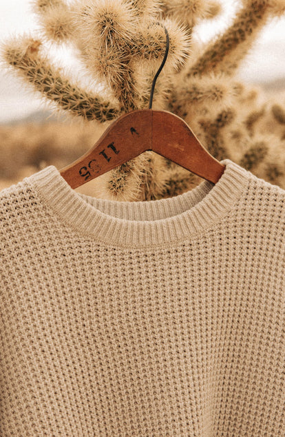 The Ranger Sweater in Heather Fog Linen Waffle