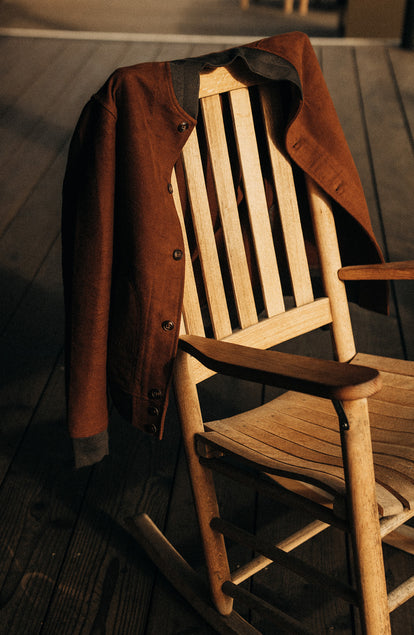 The Bomber Jacket in Tarnished Copper Moleskin