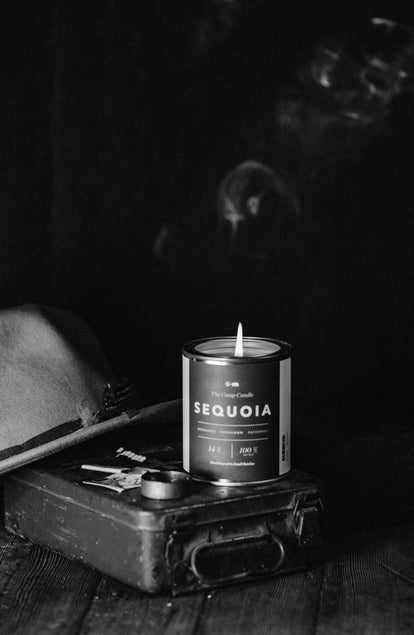 Editorial Panel: The Camp Candle in Sequoia, Accessories by Taylor Stitch