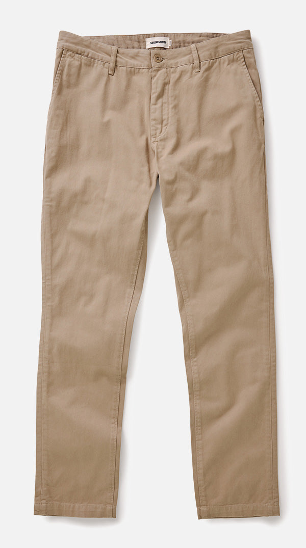Flatlay photo of The Slim Foundation Pant in Organic Khaki