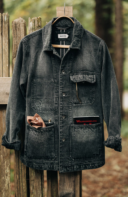 The Fremont Jacket in Black 3-Month Wash Selvage Denim