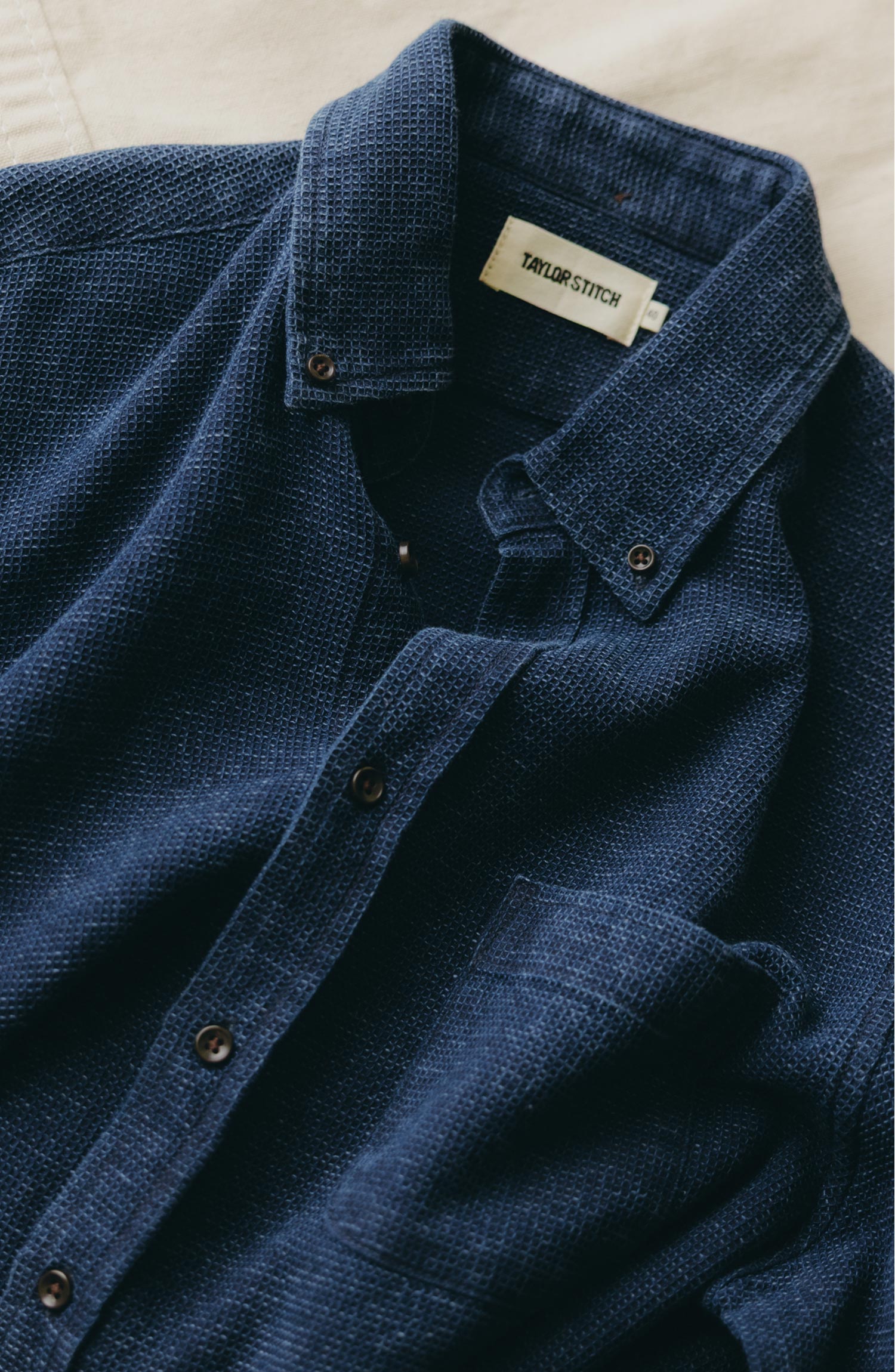 トップス washed indigo cotton waffle maoshirt Taylor Stitch | Jack Shirt- Washed Indigo Waffle – Eames NW