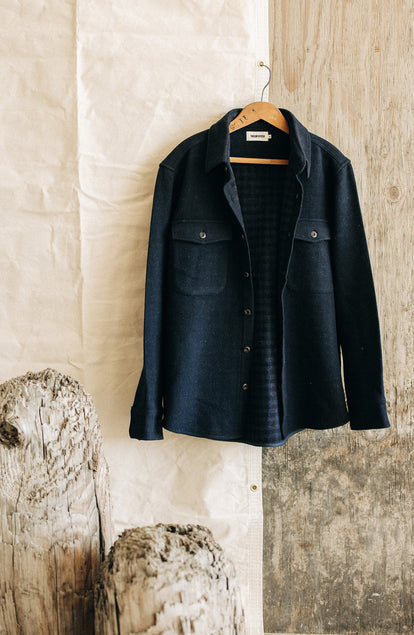 The Maritime Shirt Jacket in Navy Wool
