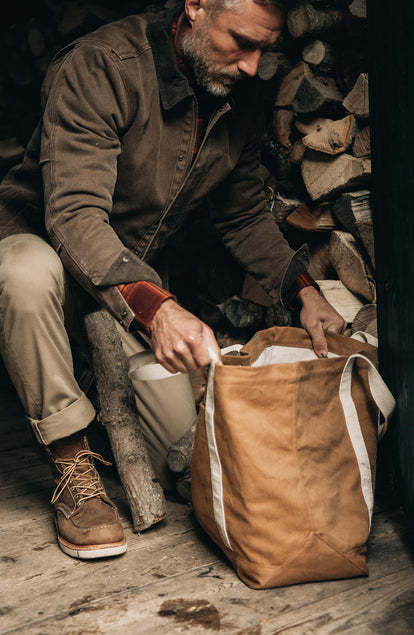 editorial image of The Market Tote in Cedar Boss Duck
