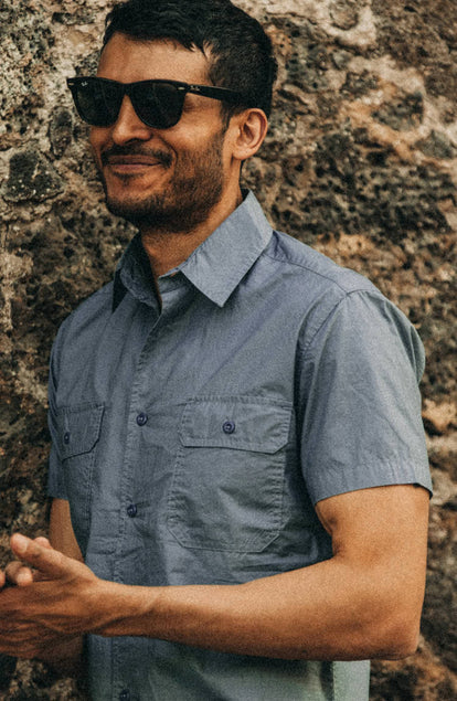 our guy rocking the officer shirt in mexico, cropped shot with text on the right