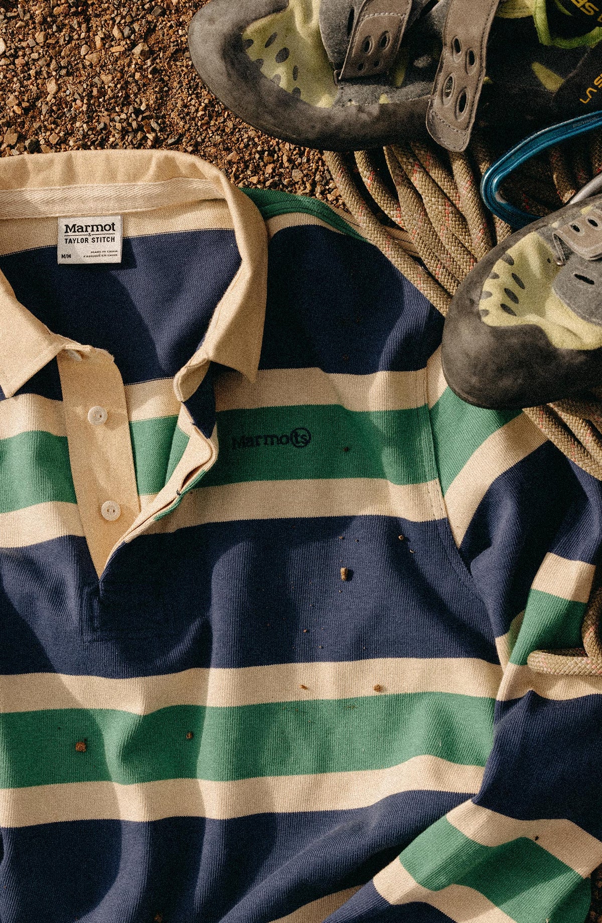 The Rugby Shirt in Navy Stripe - TS x Marmot | Taylor Stitch