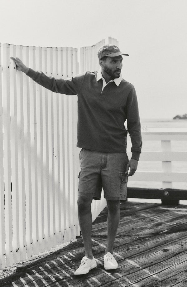 fit model showing off The Scout Short in Burnt Olive Ripstop