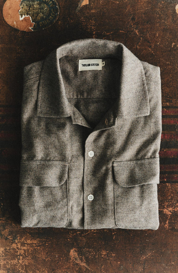 The Shore Shirt in Driftwood Portuguese Mouline