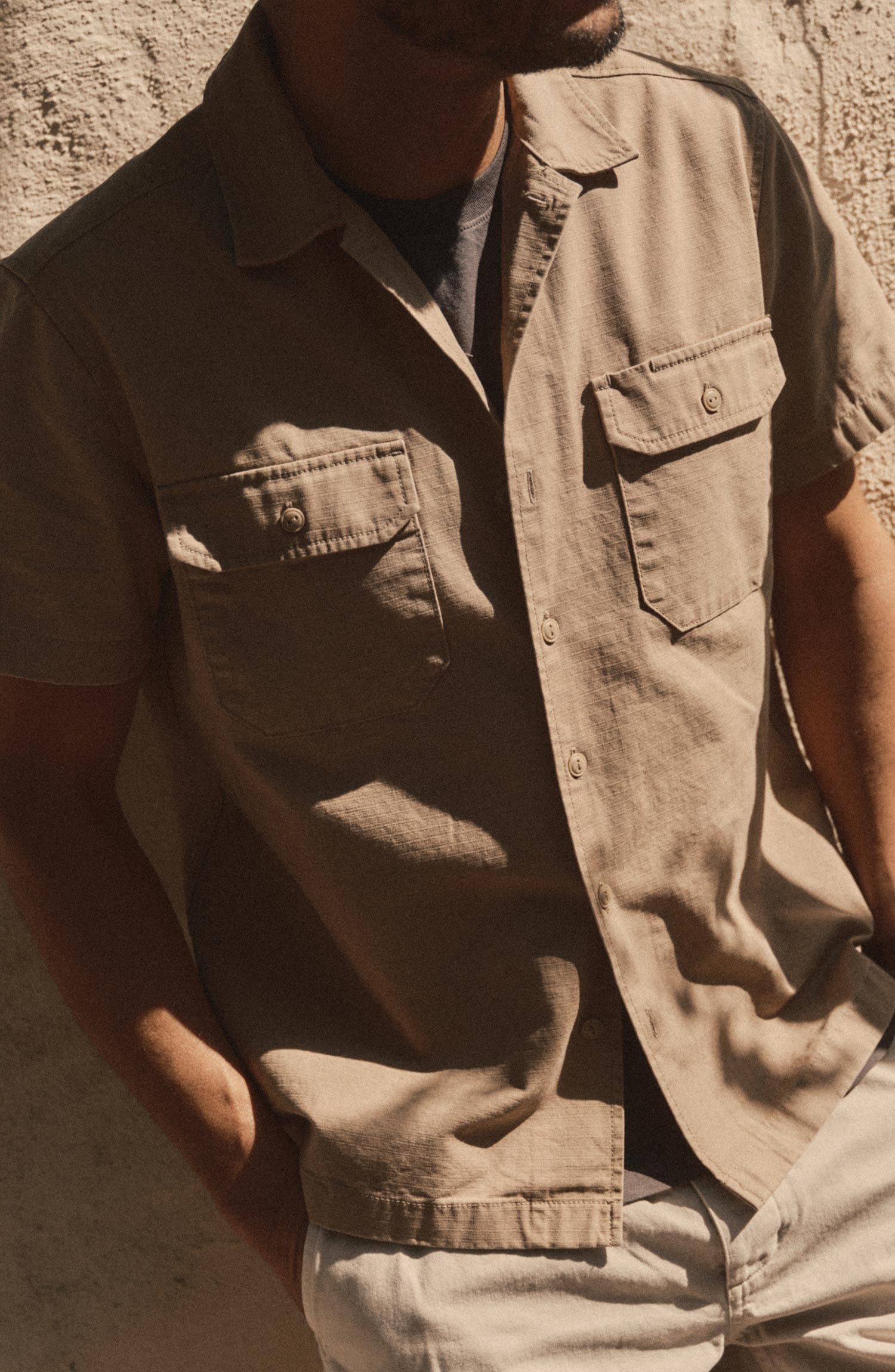 The Short Sleeve Mechanic Shirt in Khaki Ripstop | Taylor Stitch
