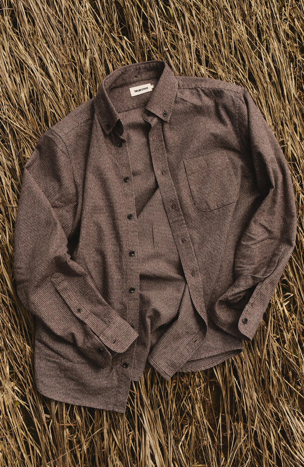 editorial flatlay of The Jack in Timber Houndstooth