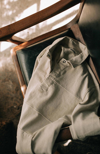 Editorial Panel: The Turnover Shirt in Washed Natural, Knits by Taylor Stitch