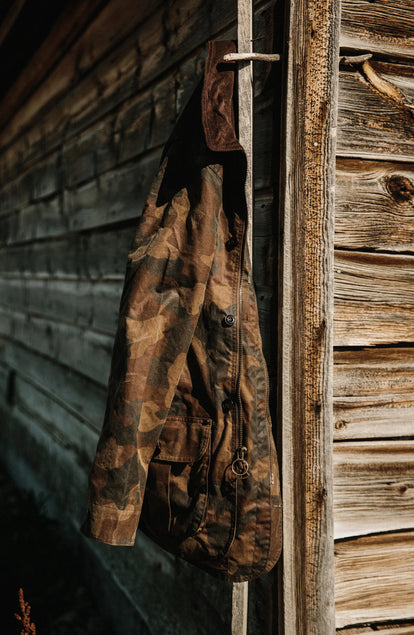 our guy rocking the field jacket in california, cropped shot with text on the right