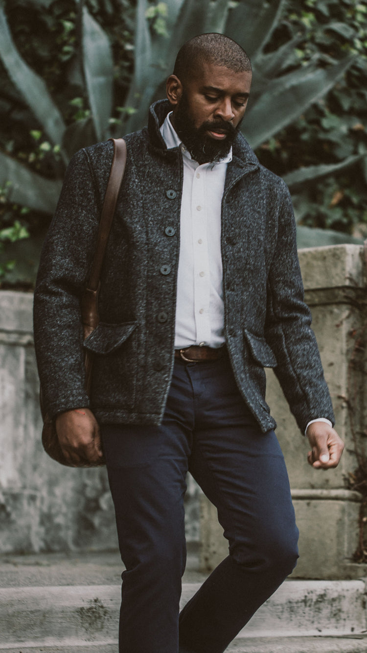 Fit model walking thru the city
