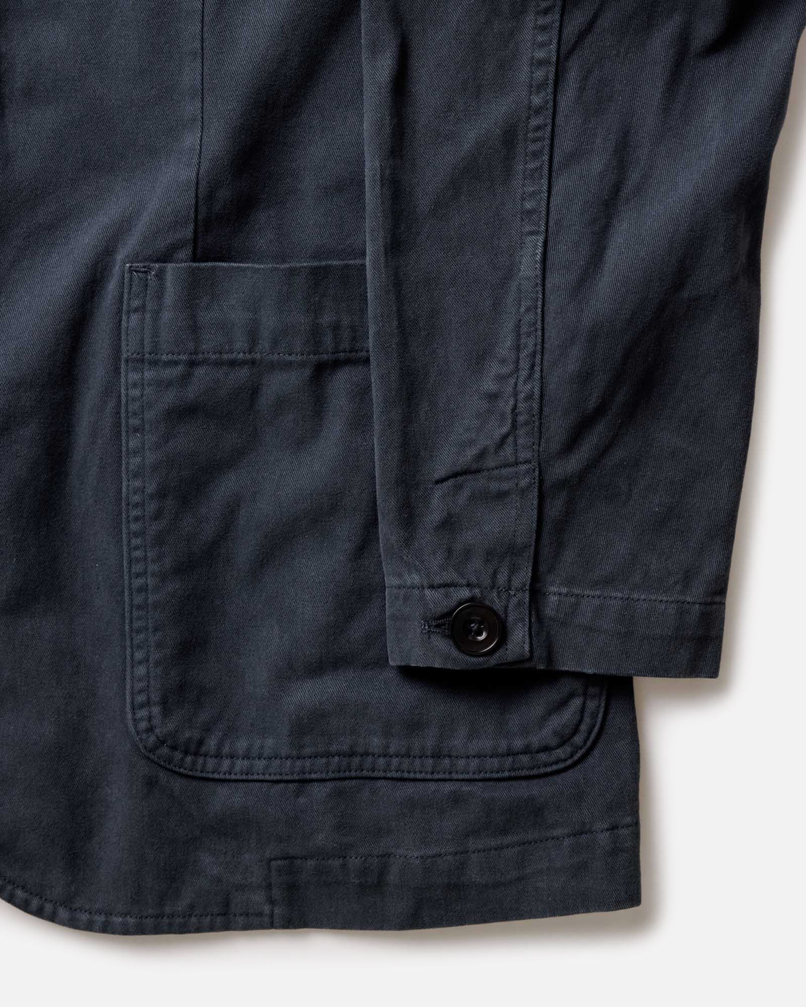 flatlay of the inside of The Foundation Sportcoat in Organic Navy Twill, Outerwear by Taylor Stitch