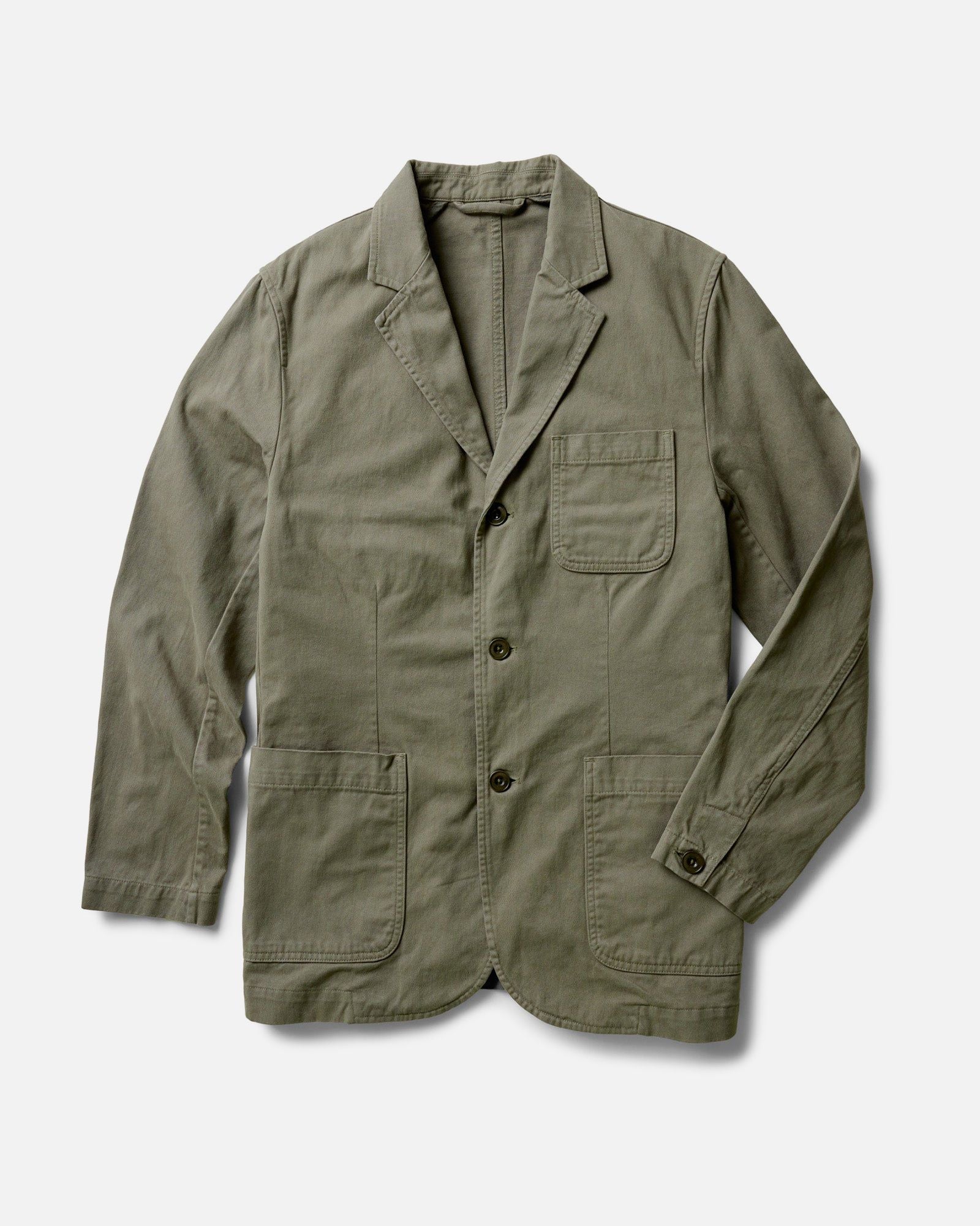 The Foundation Sportcoat in Organic Smoked Olive Twill: Featured Image, Outerwear by Taylor Stitch