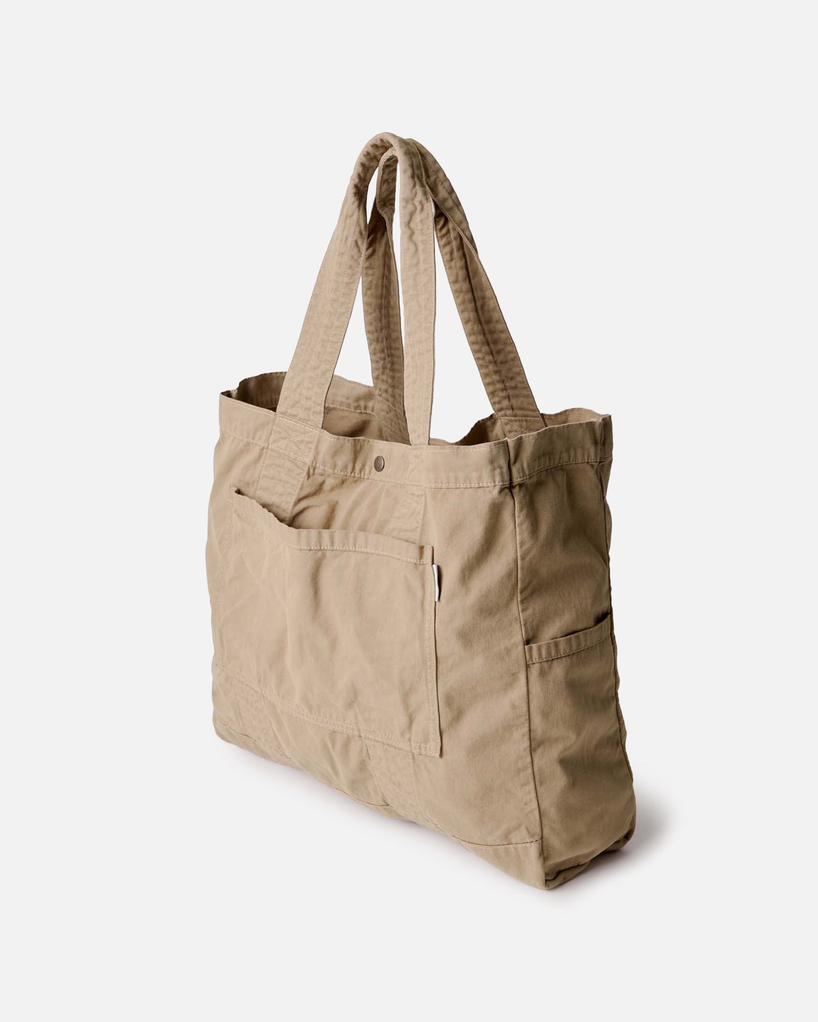 diagonal image of The Foundation Tote in Organic Khaki, Accessories by Taylor Stitch