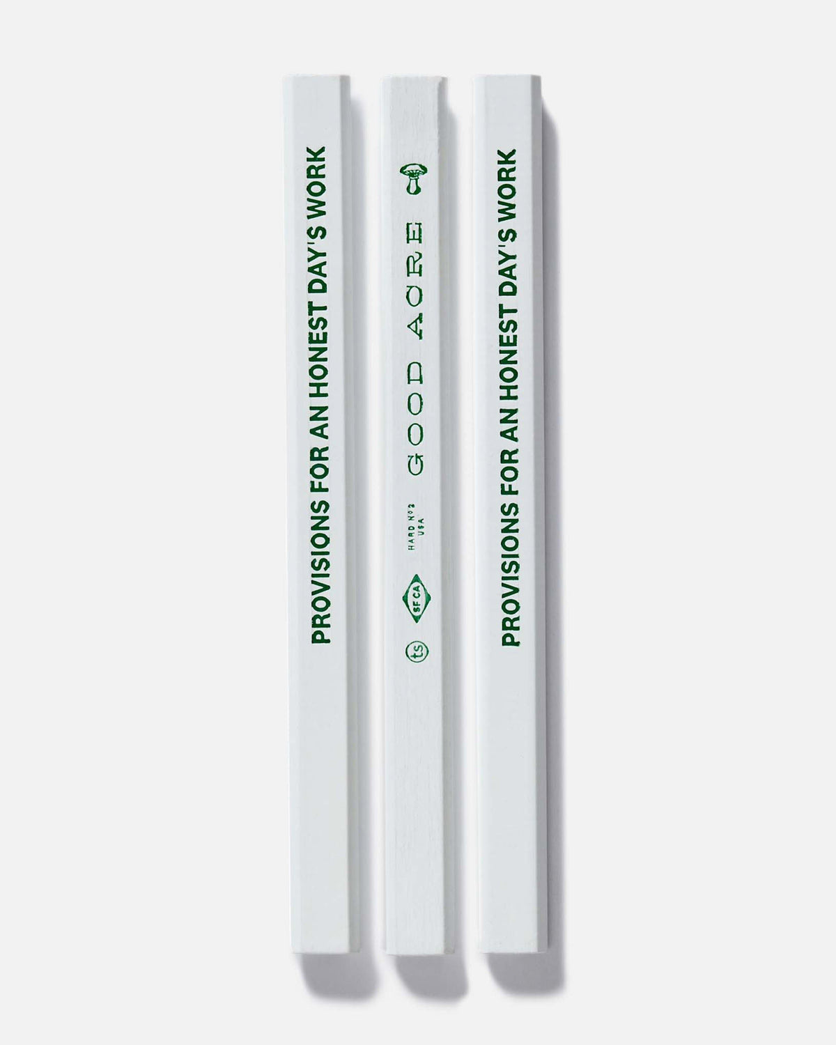flatlay of The Good Acre Carpenter Pencil (3-Pack), Accessories by Taylor Stitch
