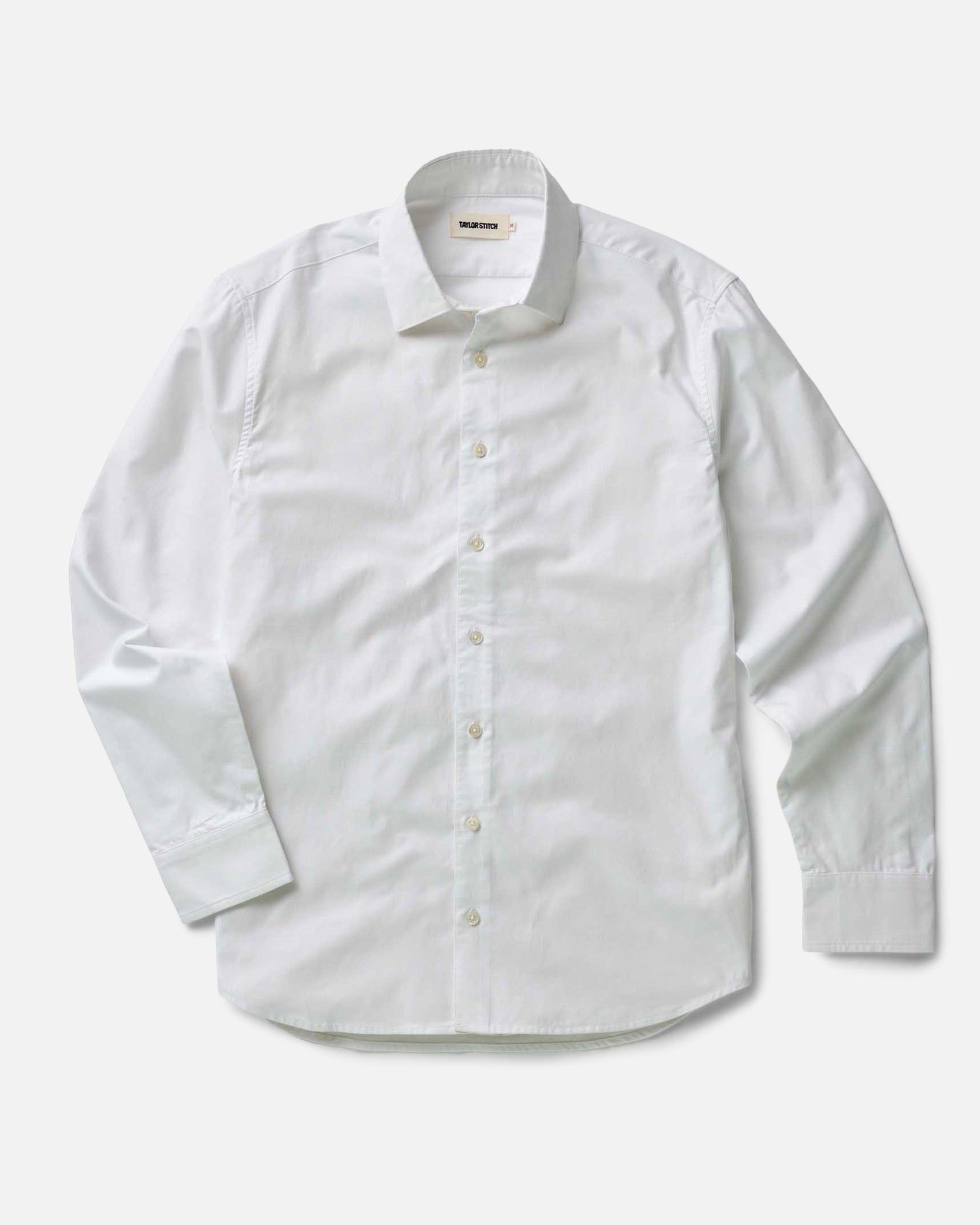 flatlay of The Hyde Shirt in White Pinpoint Oxford, Wovens by Taylor Stitch