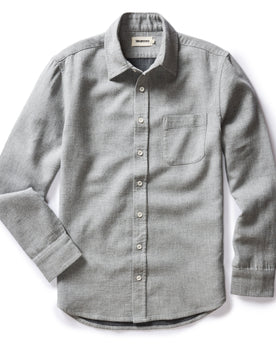 flatlay of The California in Ash Heather Double Cloth, in full, Wovens by Taylor Stitch