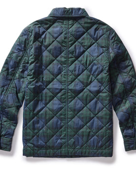 flatlay of The Ojai Jacket in Blackwatch Plaid Diamond Quilt, from the back, Outerwear by Taylor Stitch