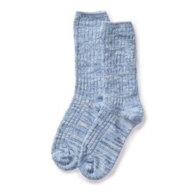 flatlay of The Rib Sock in Blue Melange