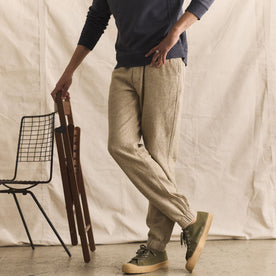 The Apres Pant in Oat Linen Tweed - featured image