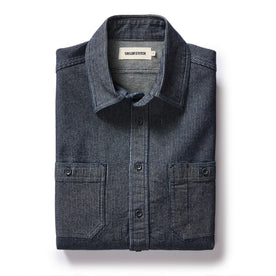 The Utility Shirt in Rinsed Indigo Stripe - featured image