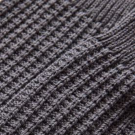 material shot of the waffle knit on The Waffle Sock in Asphalt