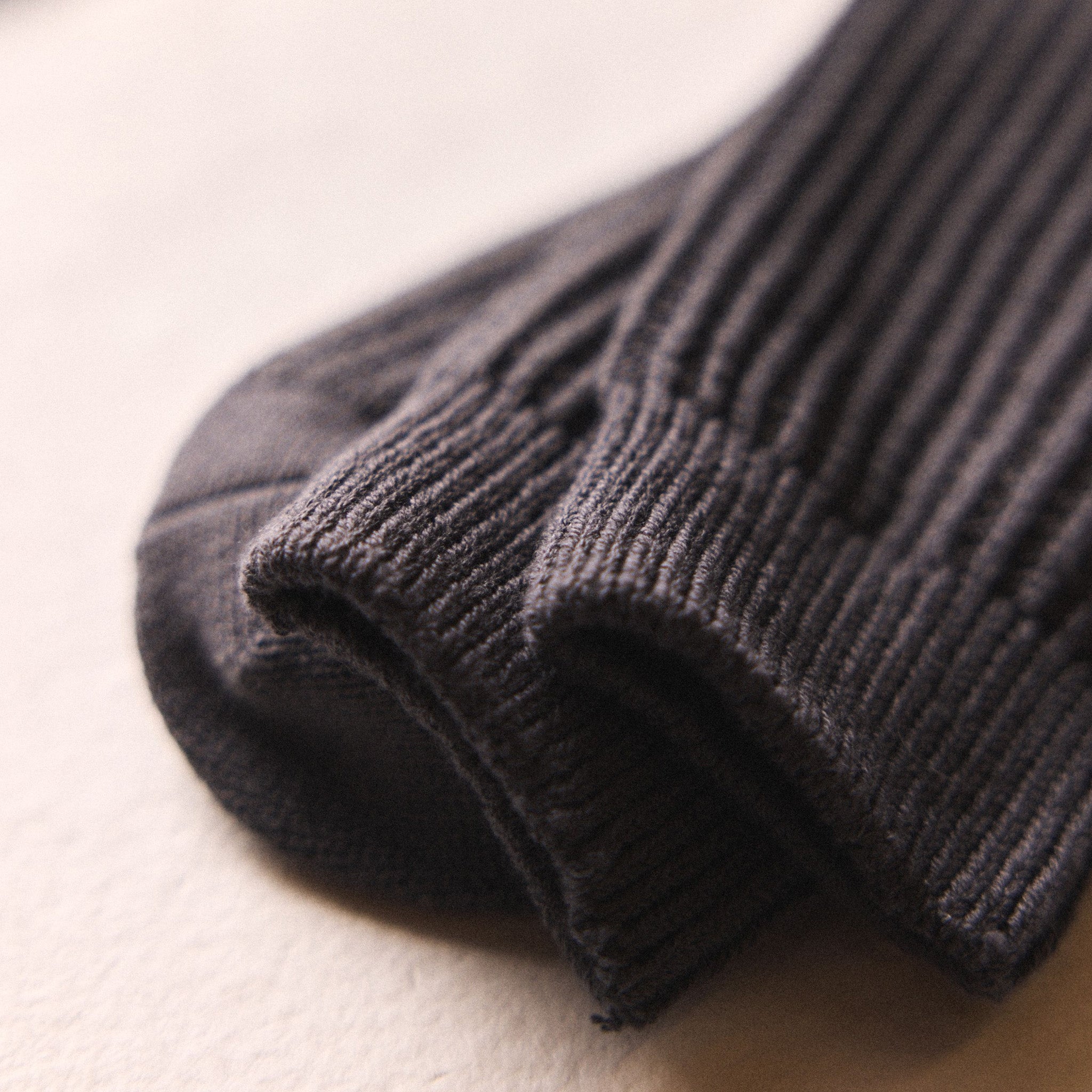 Close up of The Waffle Sock in Asphalt, Accessories by Taylor Stitch
