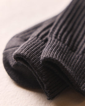 Close up of The Waffle Sock in Asphalt, Accessories by Taylor Stitch