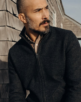 The Weekend Jacket in Charcoal Birdseye Wool: Alternate Image 1, Knits by Taylor Stitch