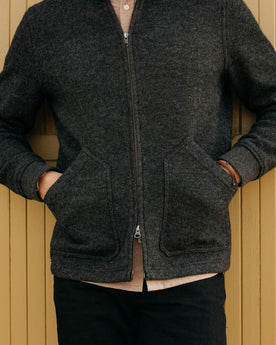 The Weekend Jacket in Charcoal Birdseye Wool: Alternate Image 2, Knits by Taylor Stitch