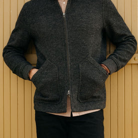 The Weekend Jacket in Charcoal Birdseye Wool: Alternate Image 2