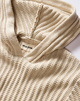 material shot of the collar on The Bryan Pullover Sweater in Flax Melange, Knits by Taylor Stitch
