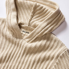 material shot of the collar on The Bryan Pullover Sweater in Flax Melange