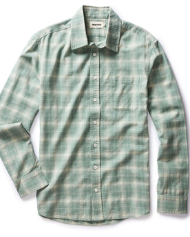 flatlay of The California in Sea Moss Plaid, Wovens by Taylor Stitch