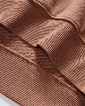 material shot of the ribbed hem on The Cotton Hemp Hoodie in Faded Brick, Knits by Taylor Stitch