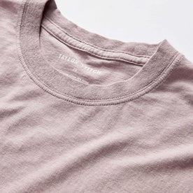 material shot of the collar on The Cotton Hemp Tee in Poppy Seed