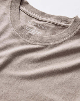 material shot of the collar on The Cotton Hemp Tee in Steeple Grey, Knits by Taylor Stitch