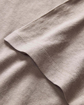material shot of the sleeve cuffs on The Cotton Hemp Tee in Steeple Grey, Knits by Taylor Stitch