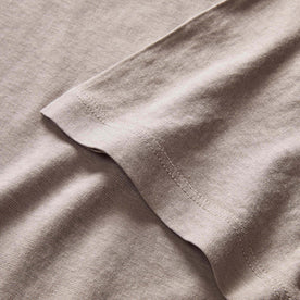 material shot of the sleeve cuffs on The Cotton Hemp Tee in Steeple Grey