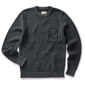 flatlay of The Crawford Crew Sweater in Washed Asphalt