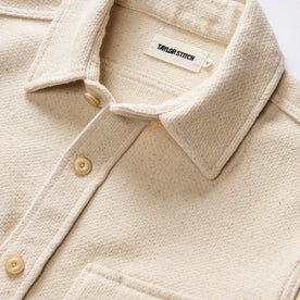 material shot of the collar on The Division Shirt in Birch