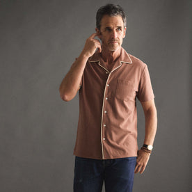 The Harwich Shirt in Faded Brick Tipped Pique - featured image