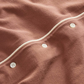 material shot of the buttons on The Harwich Shirt in Faded Brick Tipped Pique