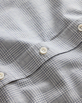 material shot of the natural buttons on The Jack in Ash Twist Plaid, Wovens by Taylor Stitch