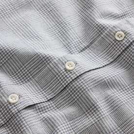 material shot of the natural buttons on The Jack in Ash Twist Plaid