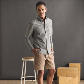 fit model in The Jack in Deep Sea Chambray