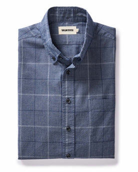 flatlay of The Jack in Navy Twist Plaid, Wovens by Taylor Stitch